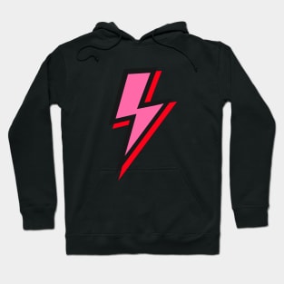 Pink and Red Lightning Bolts with Black Outline Hoodie